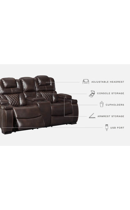 Warnerton PWR REC Loveseat/CON/ADJ HDRST