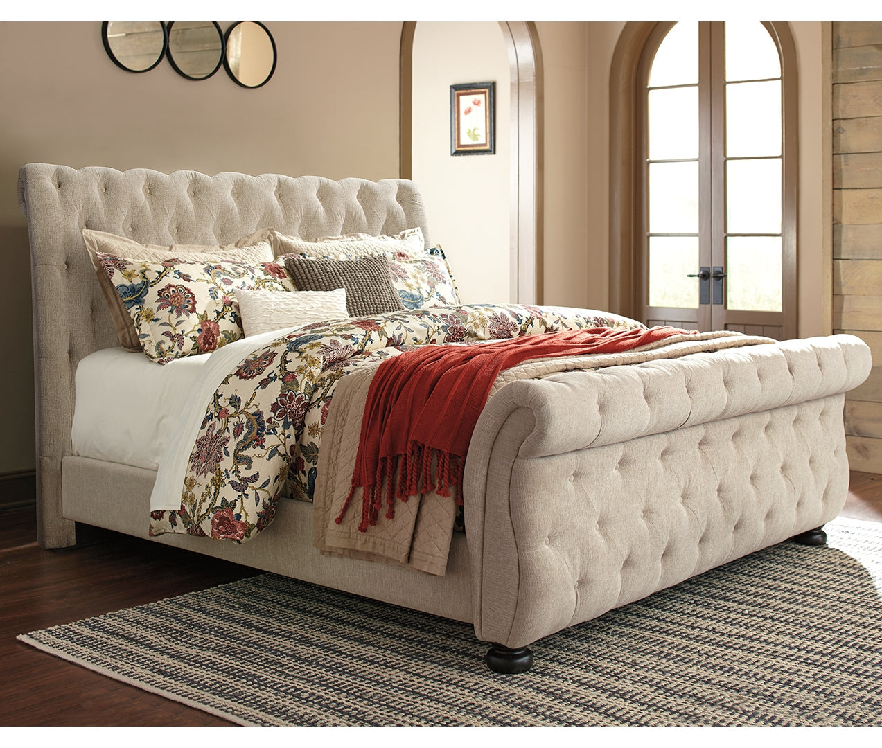 Willenburg California King Upholstered Sleigh Bed