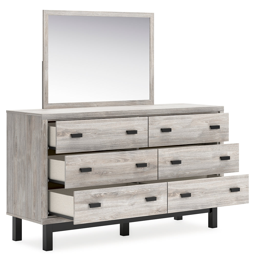 Vessalli Beige Panel Bed with Dresser