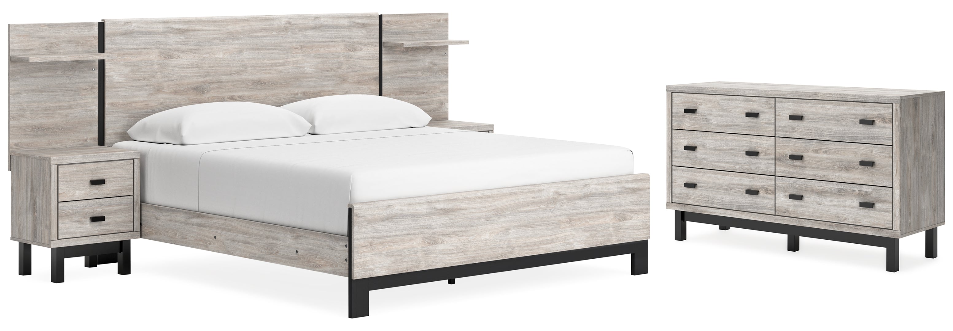 Vessalli King Panel Bed with Dresser