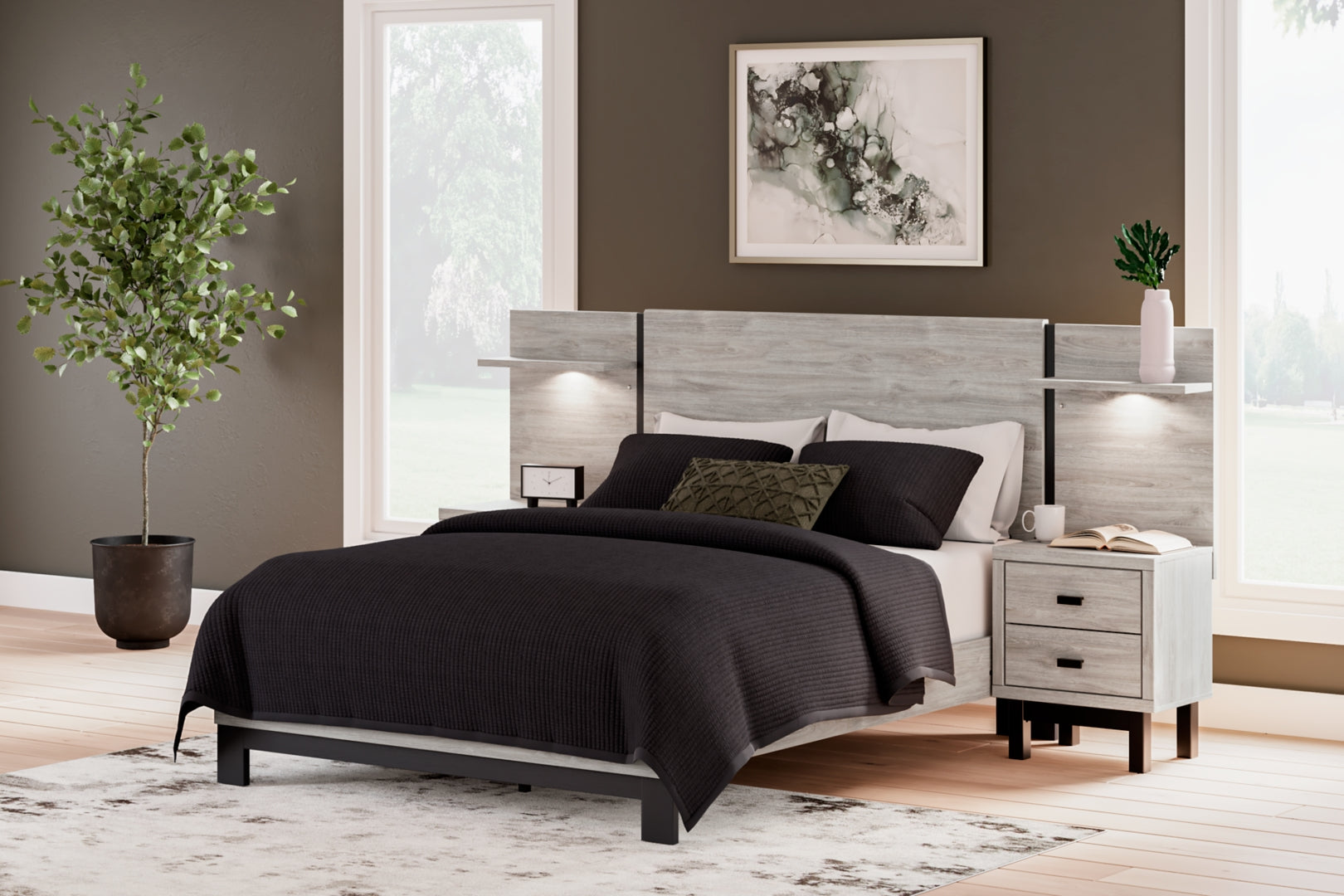 Vessalli Queen Panel Bed with Extensions