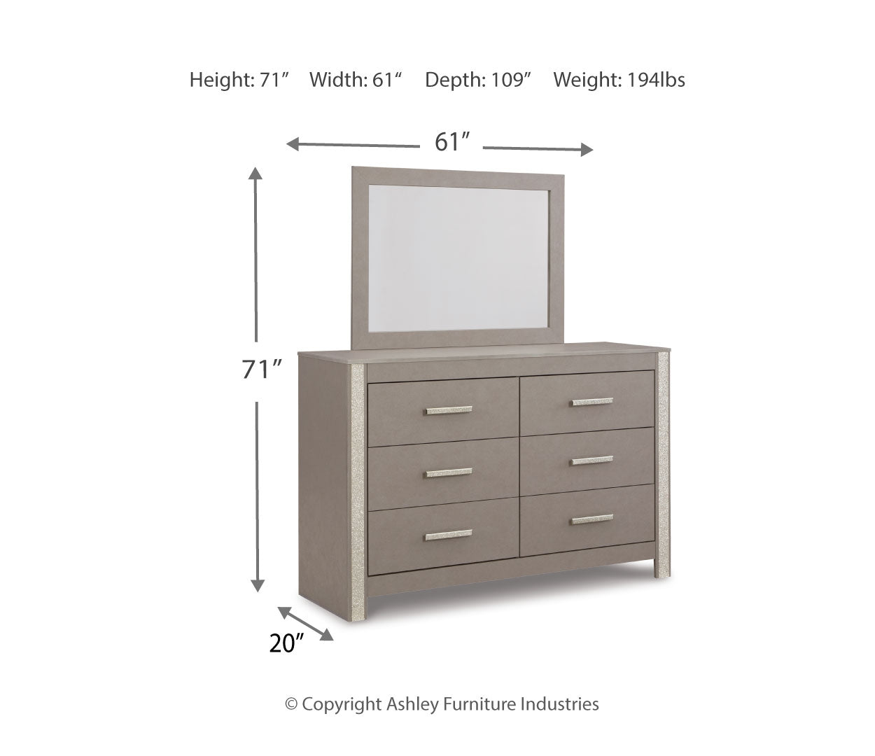 Surancha Grey Panel Bedroom Set