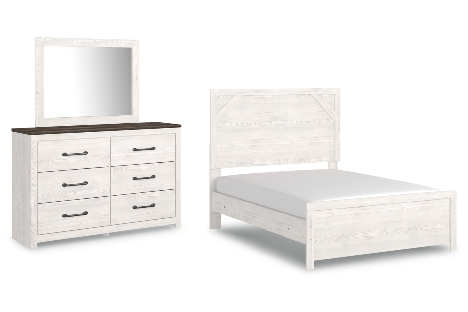 Gerridan Full Panel Bed with Mirrored Dresser