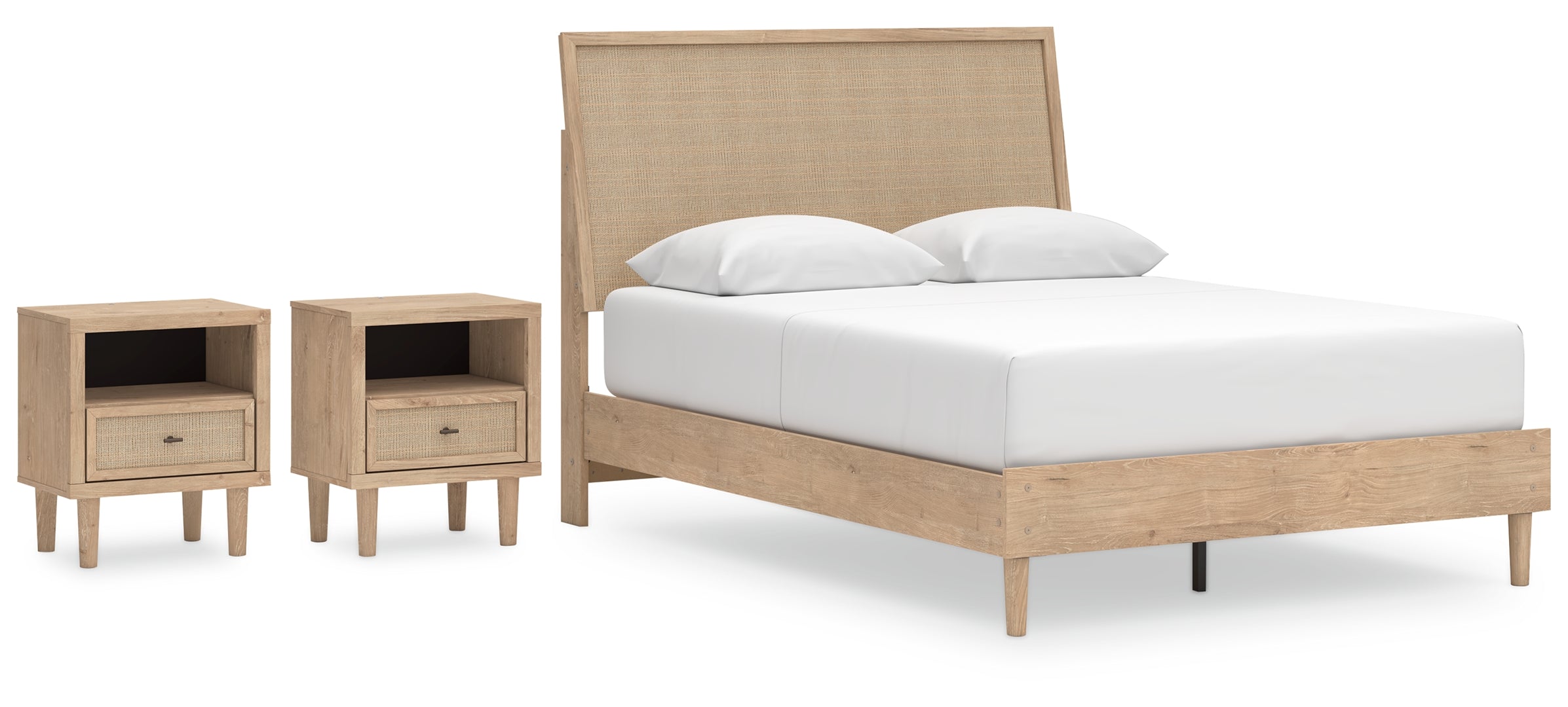 Cielden Queen Panel Bed with 2 Nightstands