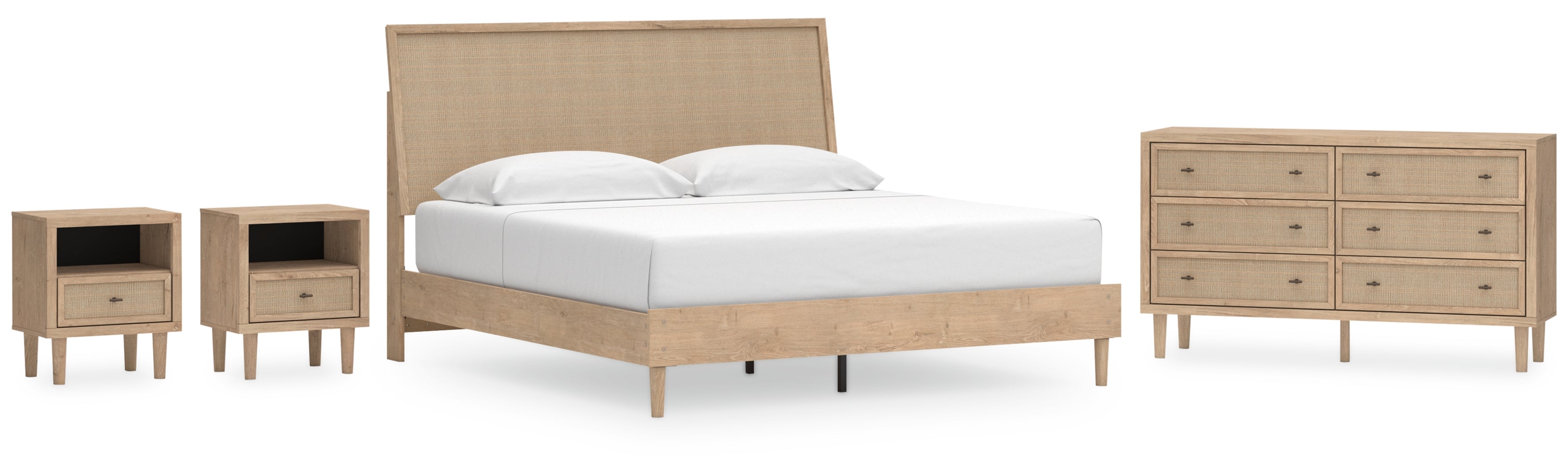 Cielden King Panel Bed with Dresser and 2 Nightstands