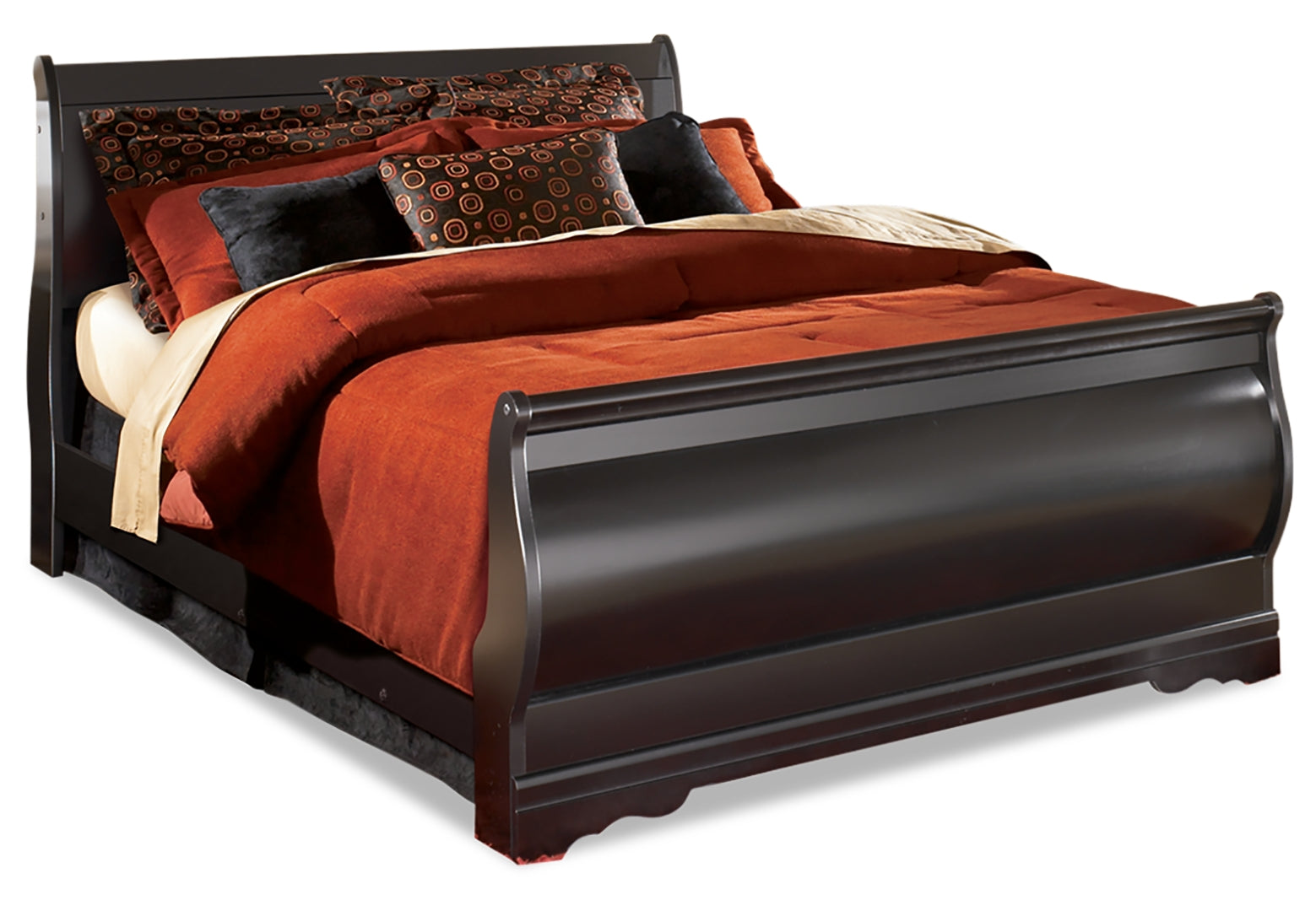 Huey Vineyard Black Sleigh Bedroom Set