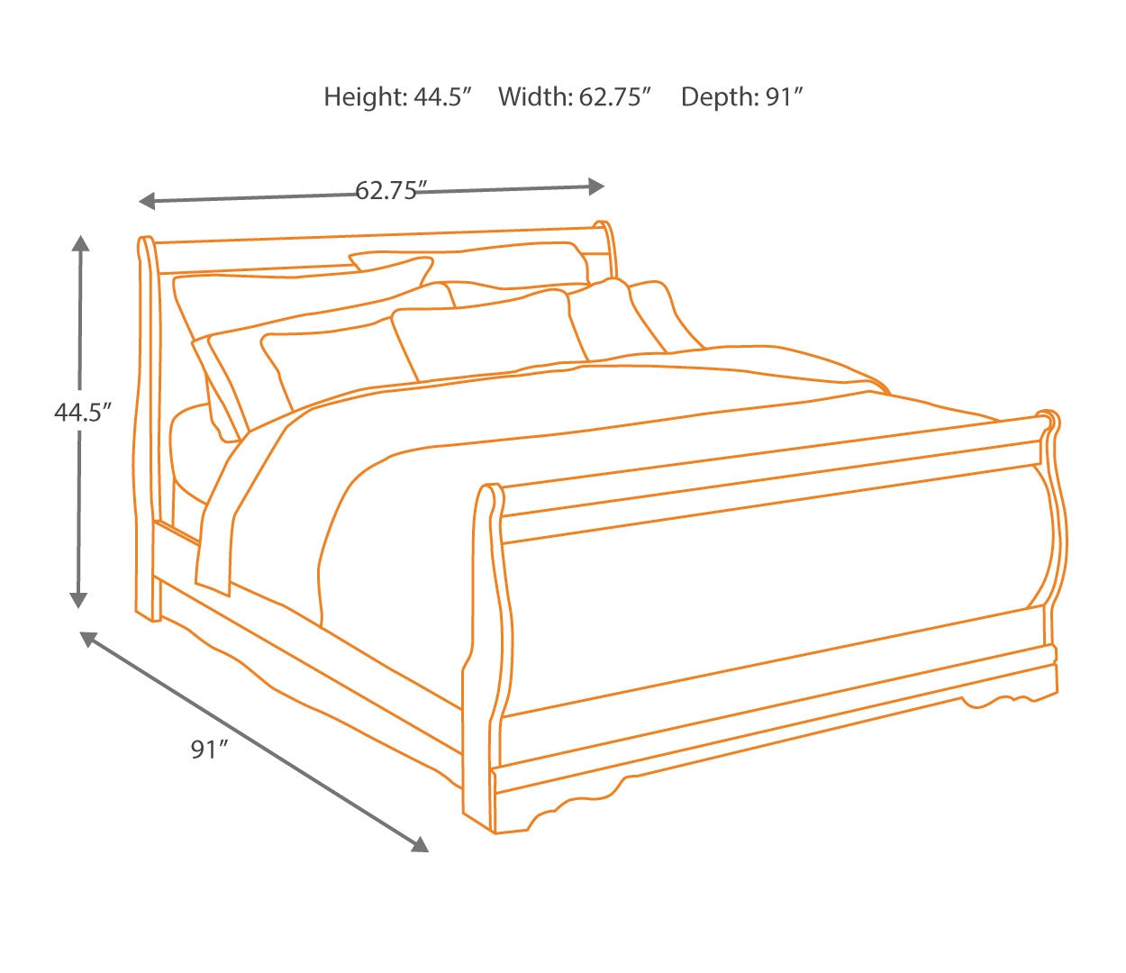 Huey Vineyard Black Sleigh Bedroom Set