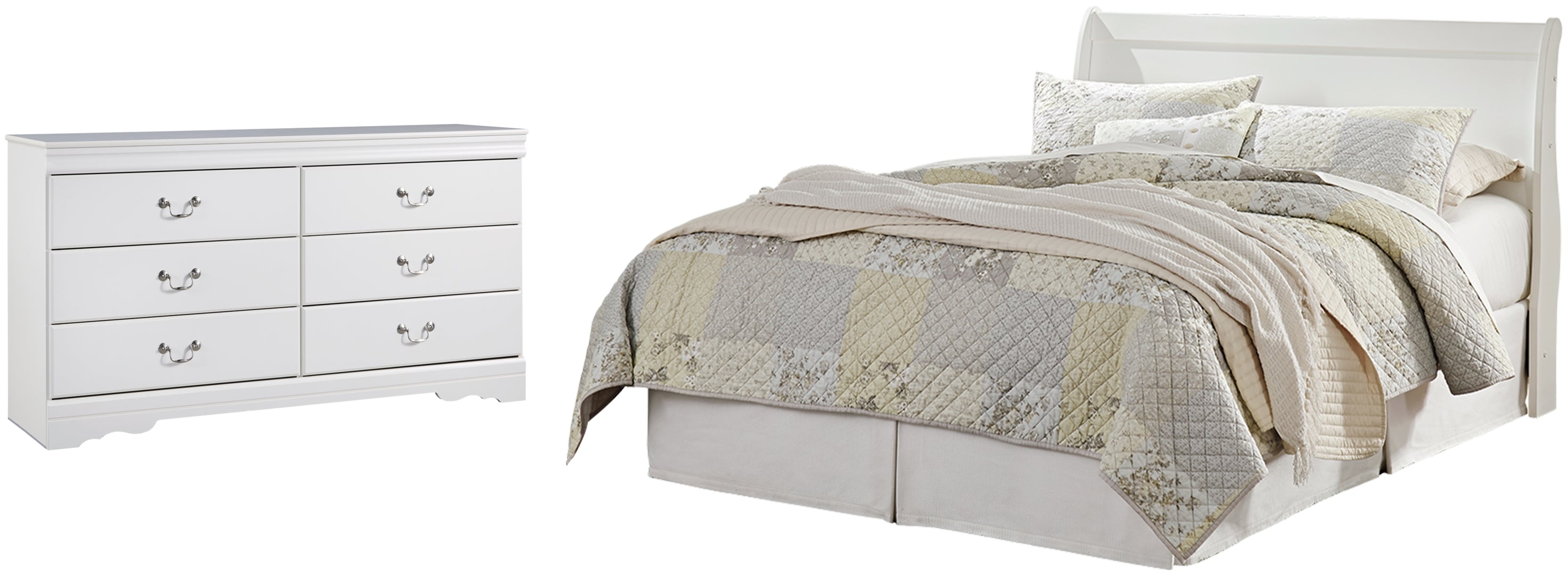 Anarasia Queen Sleigh Headboard Bed with Dresser