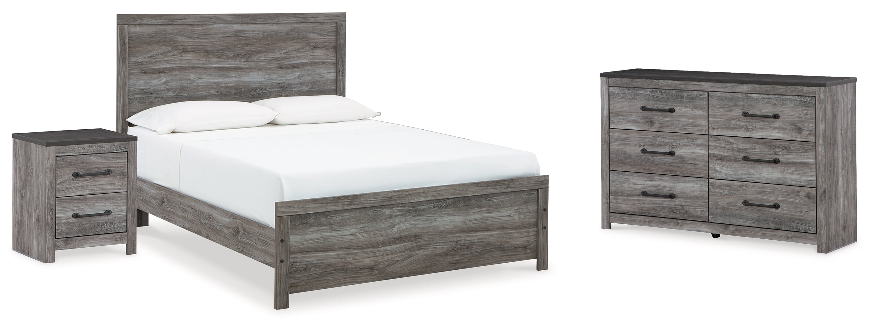 Bronyan King Panel Bed with Dresser and Nightstand