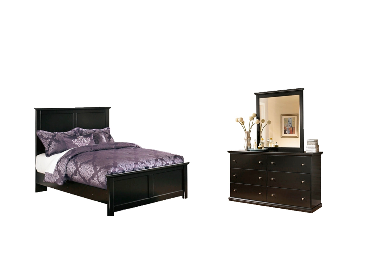 Maribel Black Panel Bedroom Set