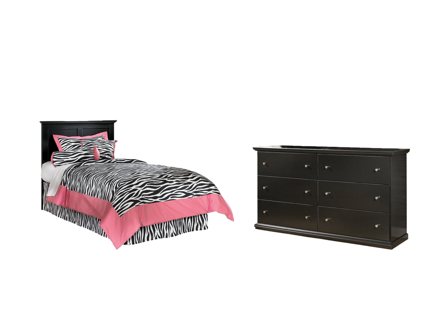 Maribel Black Panel Bedroom Set