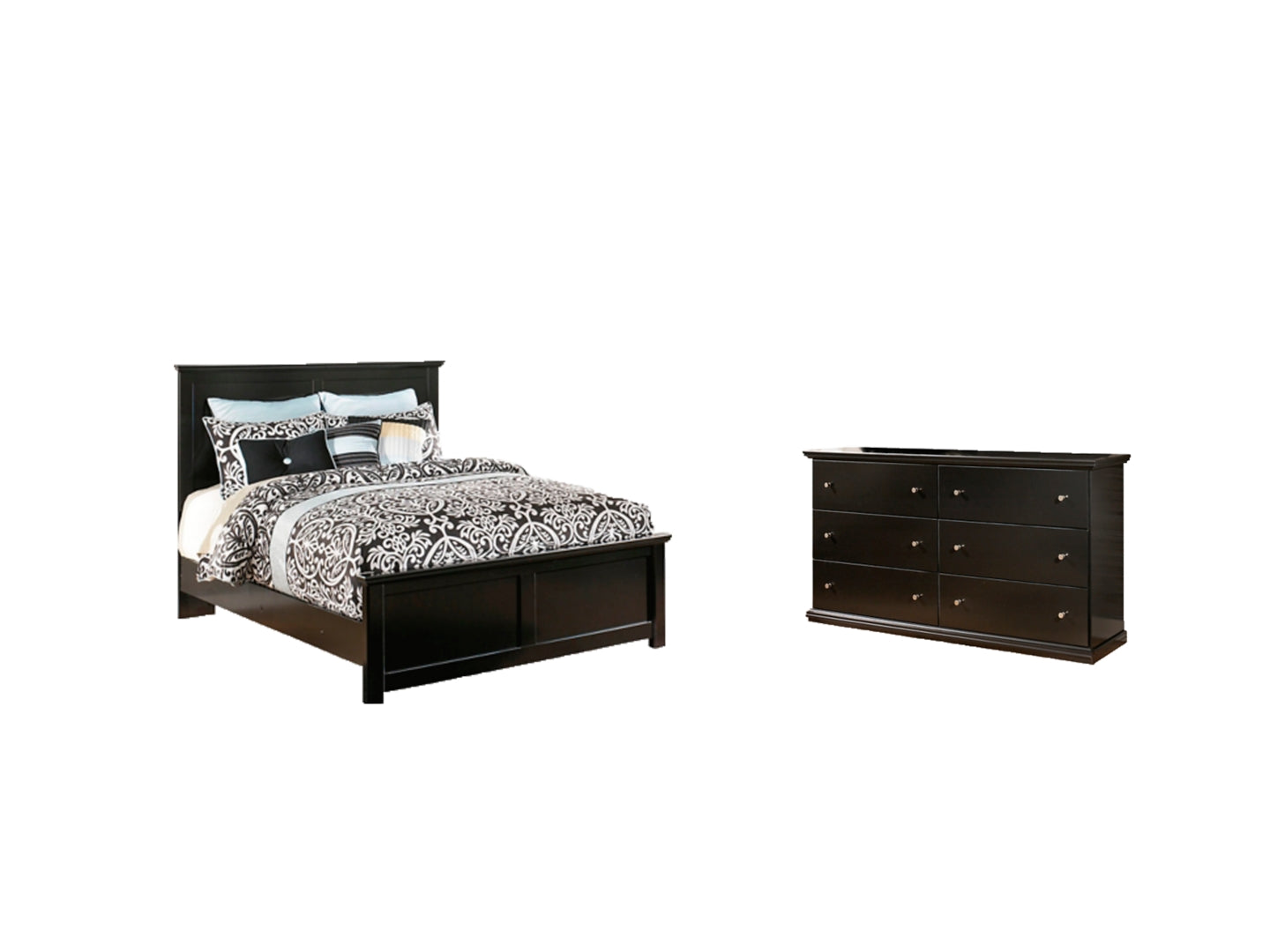 Maribel Black Panel Bedroom Set