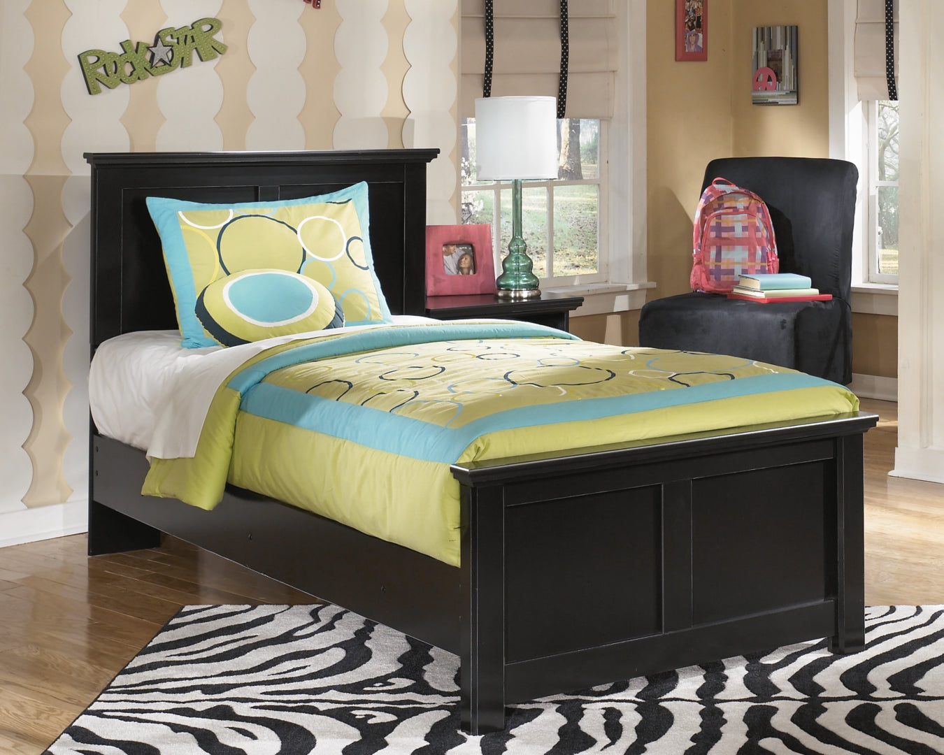 Maribel Black Panel Bedroom Set