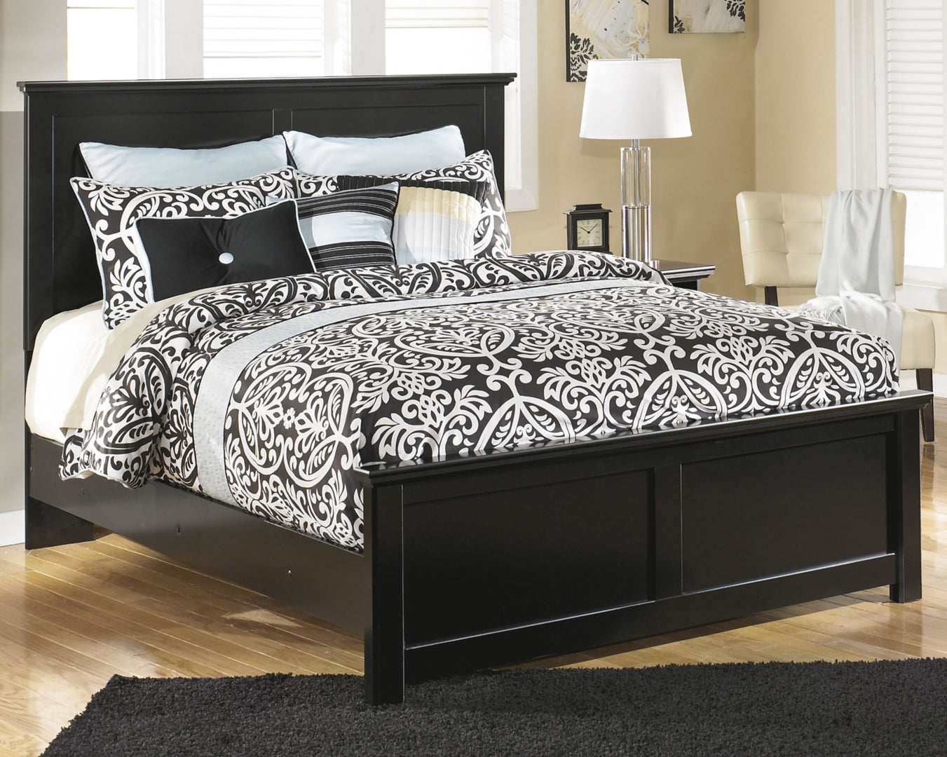 Maribel Black Panel Bedroom Set