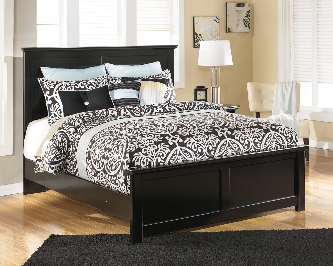 Maribel Black Panel Bedroom Set