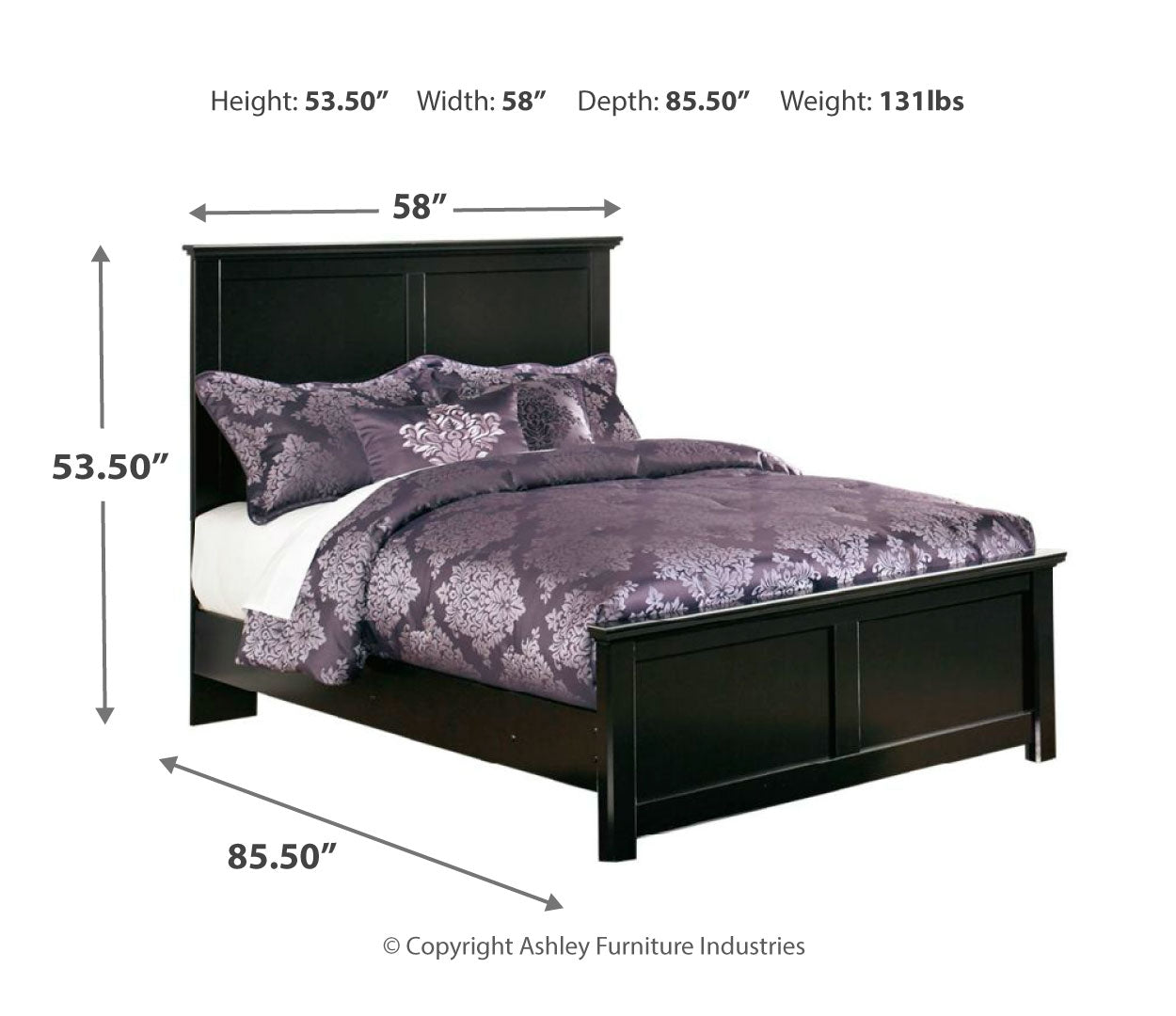 Maribel Black Panel Bedroom Set