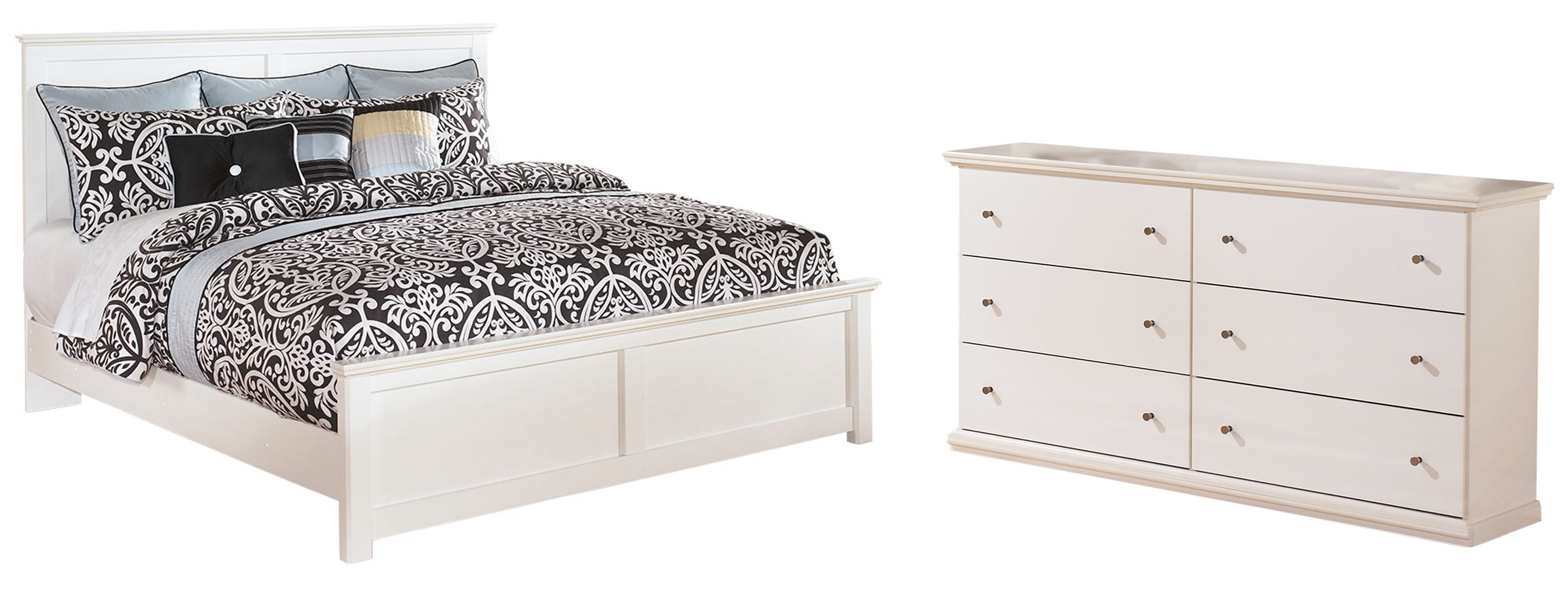 Bostwick Shoals Full Panel Bed with Mirrored Dresser, Chest and 2 Nightstands