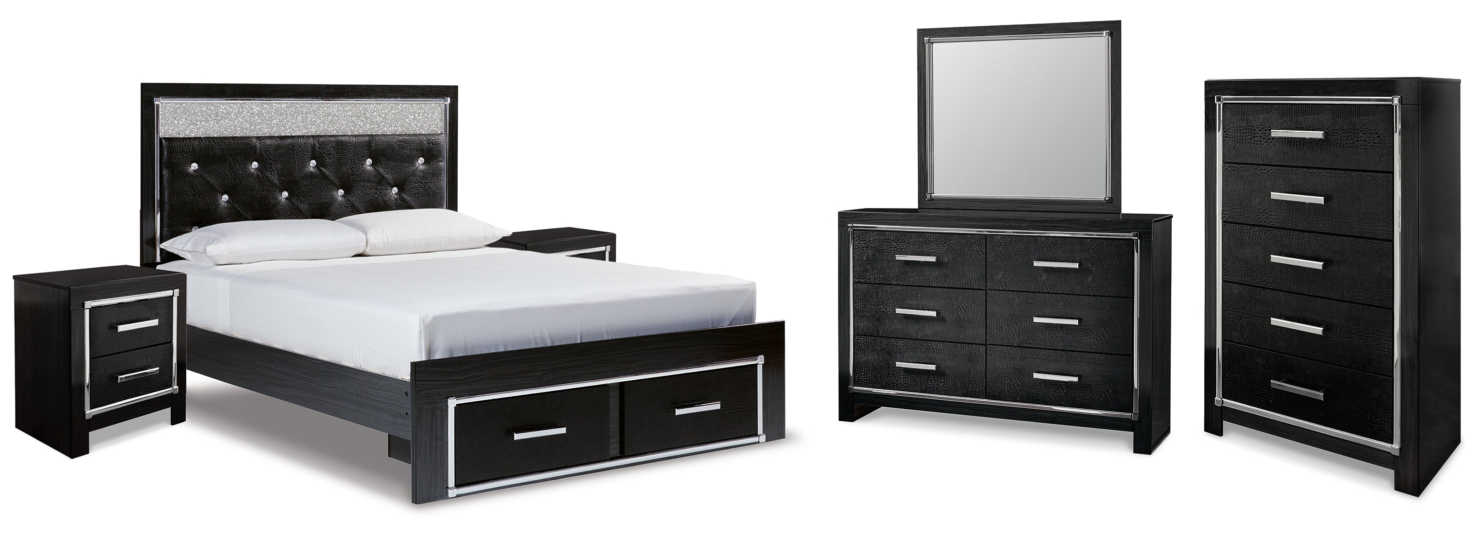 Kaydell Black Panel Bedroom Set