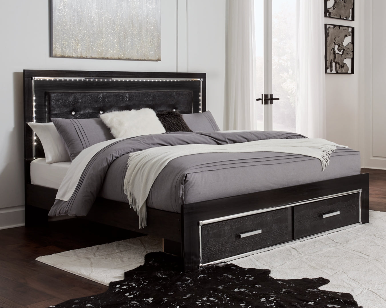 Kaydell King Upholstered Panel Bed with Storage