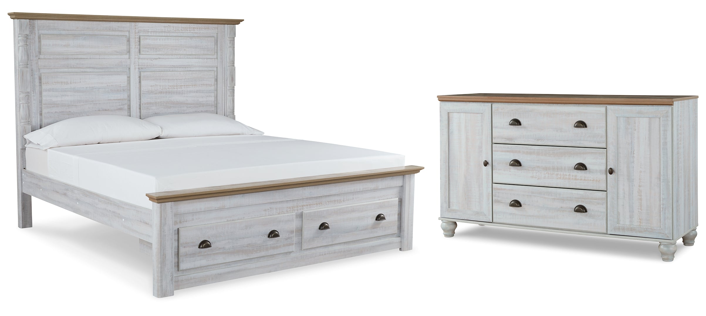 Haven Bay King Panel Storage Bed with Dresser