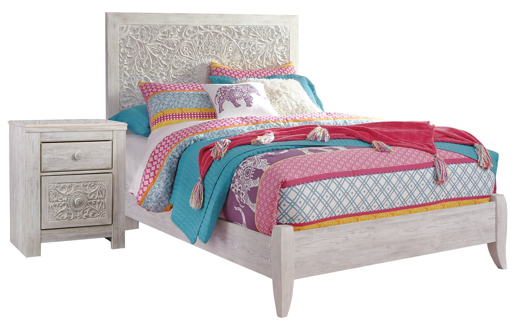 Paxberry Full Panel Bed with Nightstand