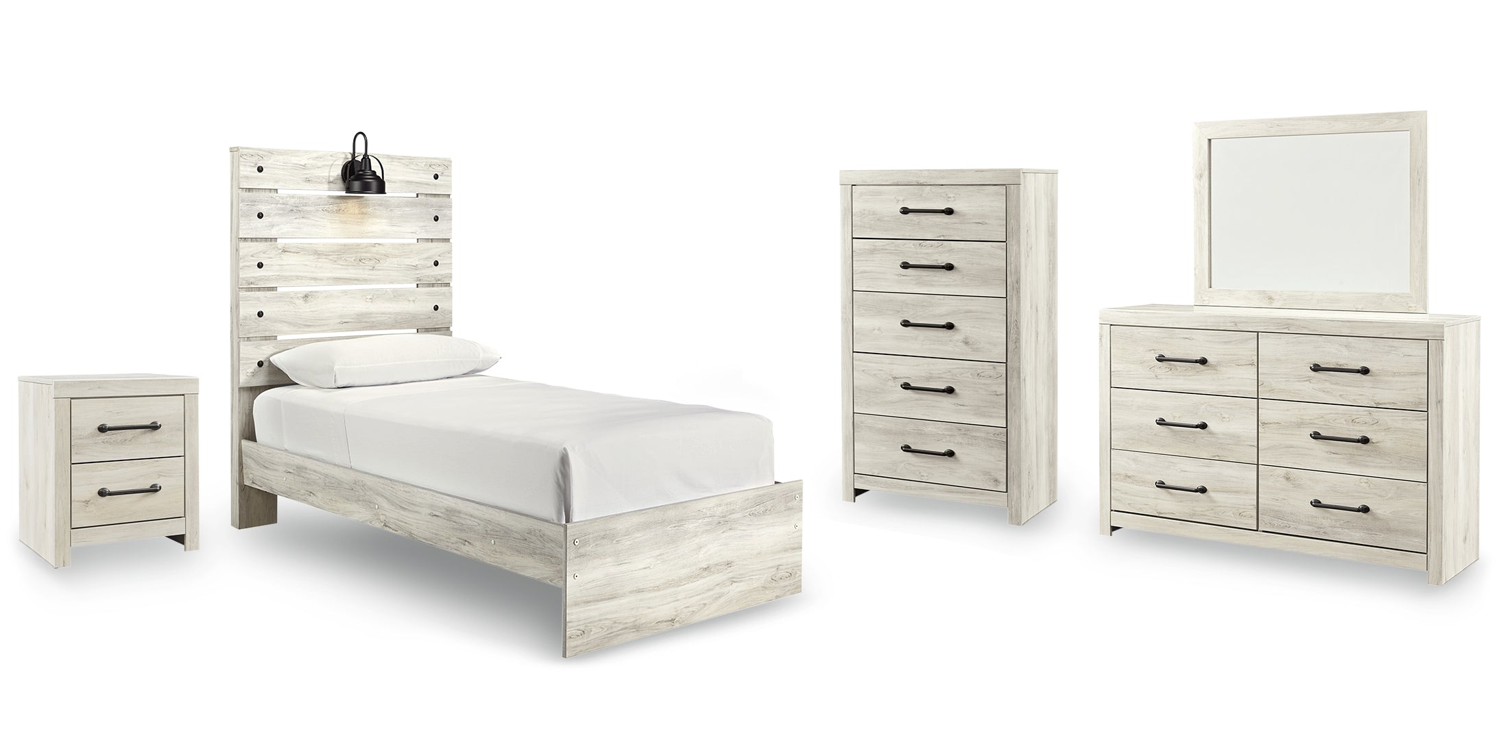 Cambeck Beige Panel Bedroom Set with Storage