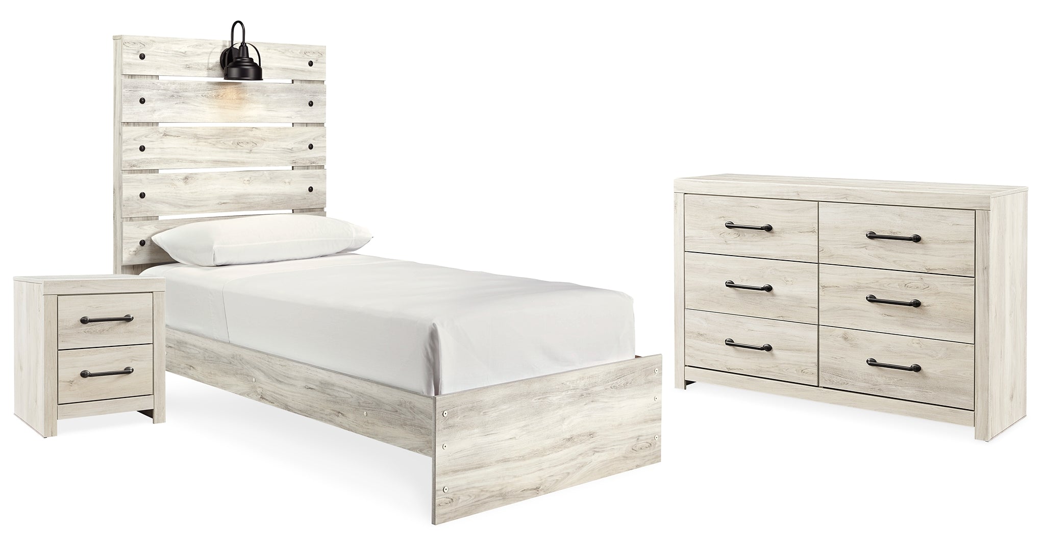 Cambeck Twin Panel Bed with Dresser and Nightstand