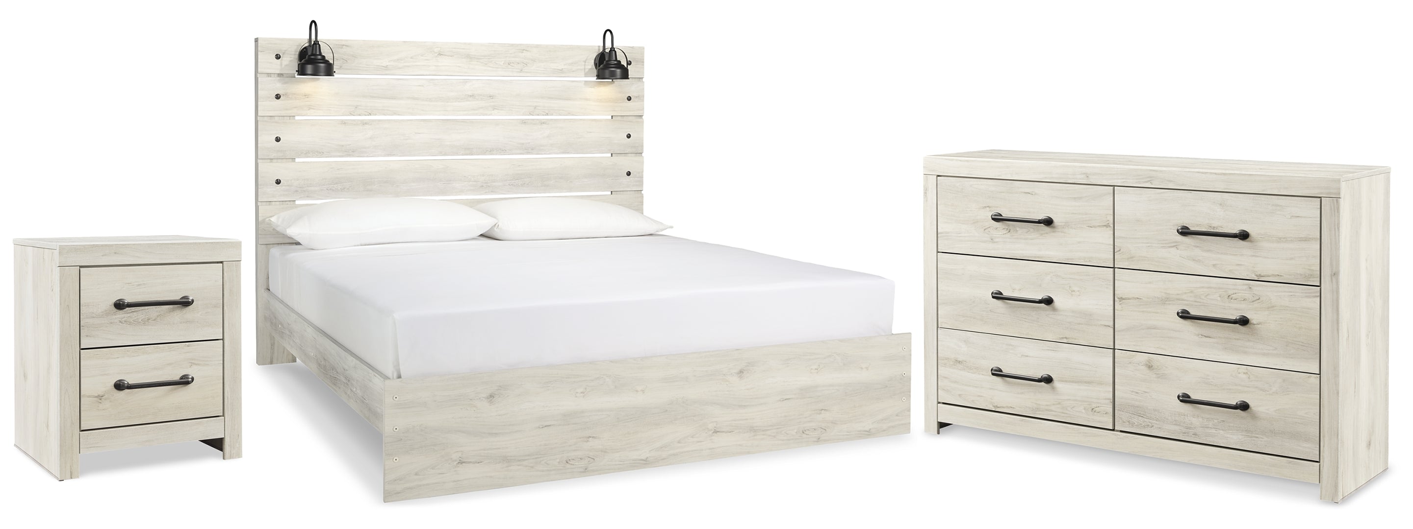 Cambeck King Panel Bed with Dresser and Nightstand