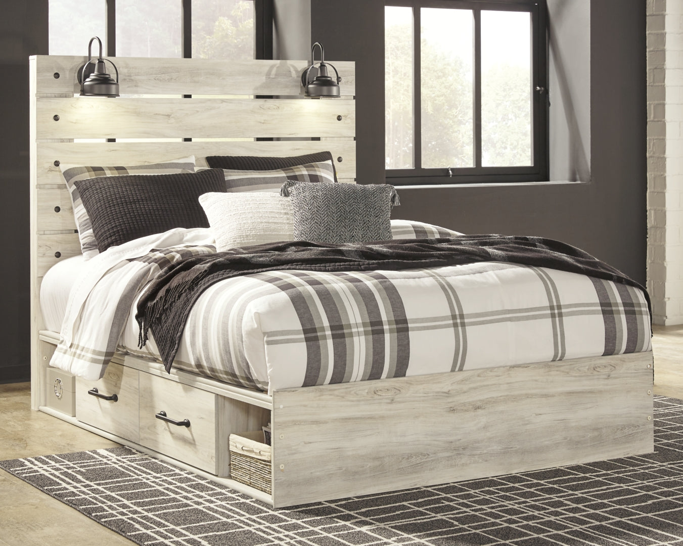 Cambeck Beige Panel Bedroom Set with Storage