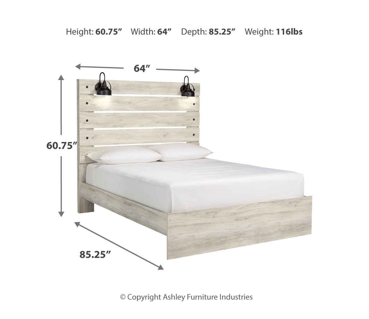 Cambeck Panel Bed with 2 Storage Drawers