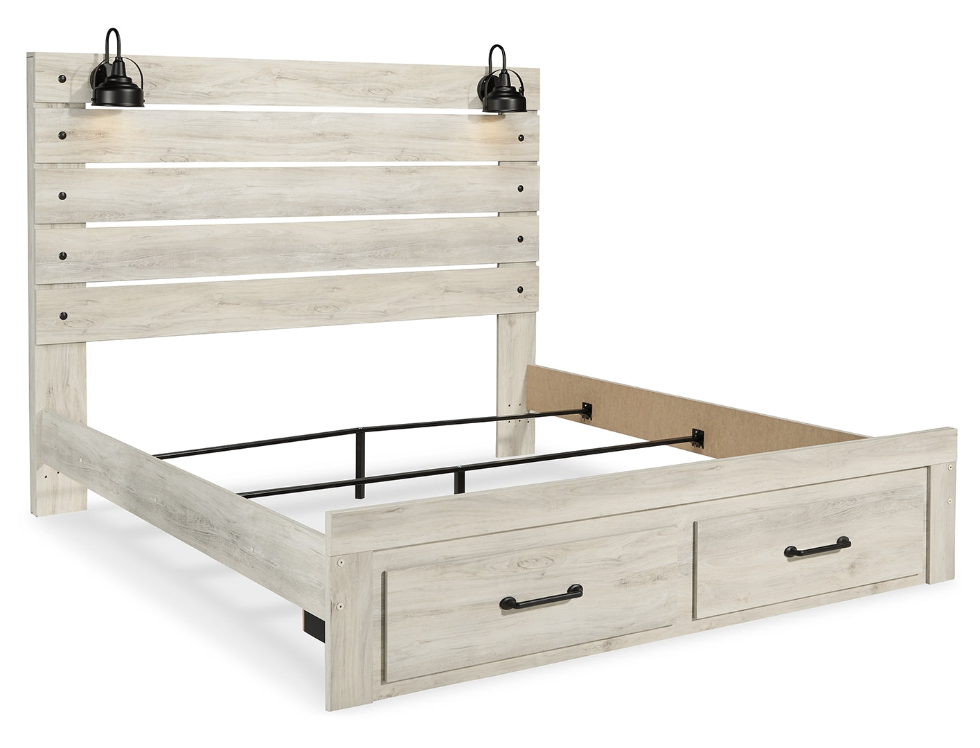 Cambeck Panel Bed with 2 Storage Drawers