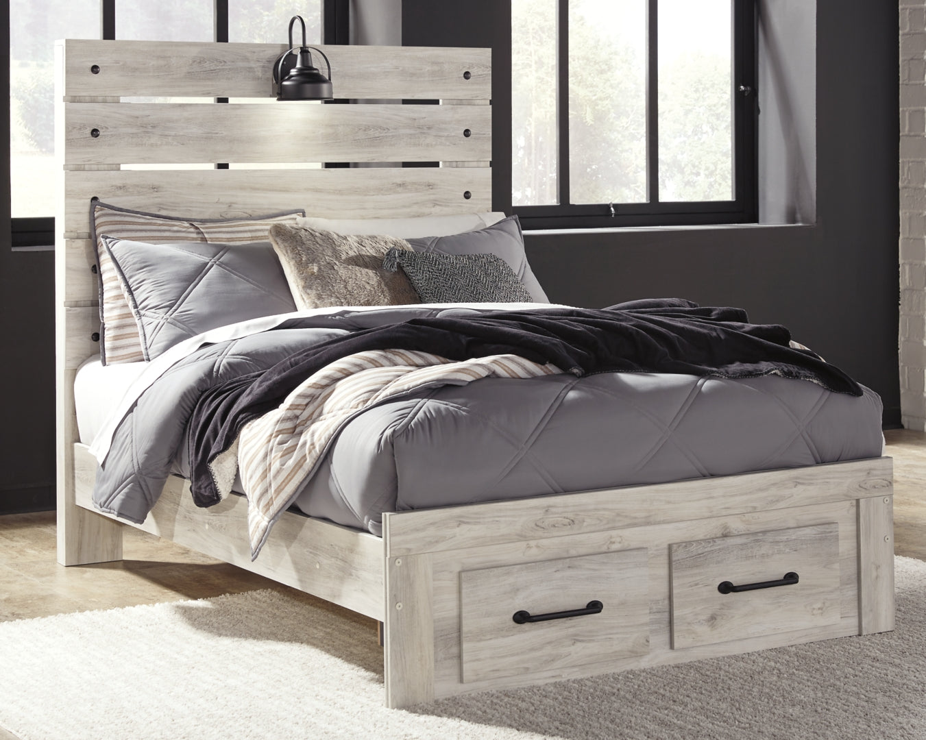 Cambeck Full Panel Bed with 2 Storage Drawers