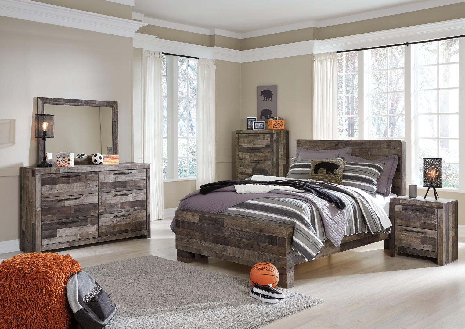 Derekson Grey Panel Bedroom Set