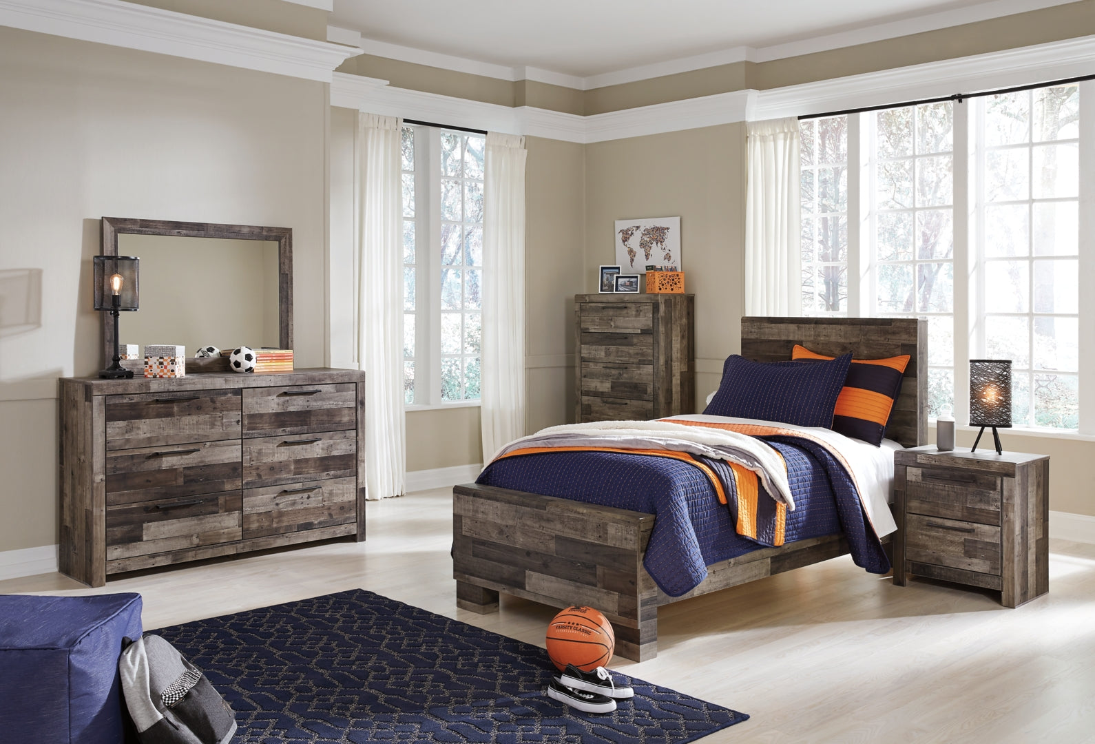 Derekson Panel Bed with Storage Drawers