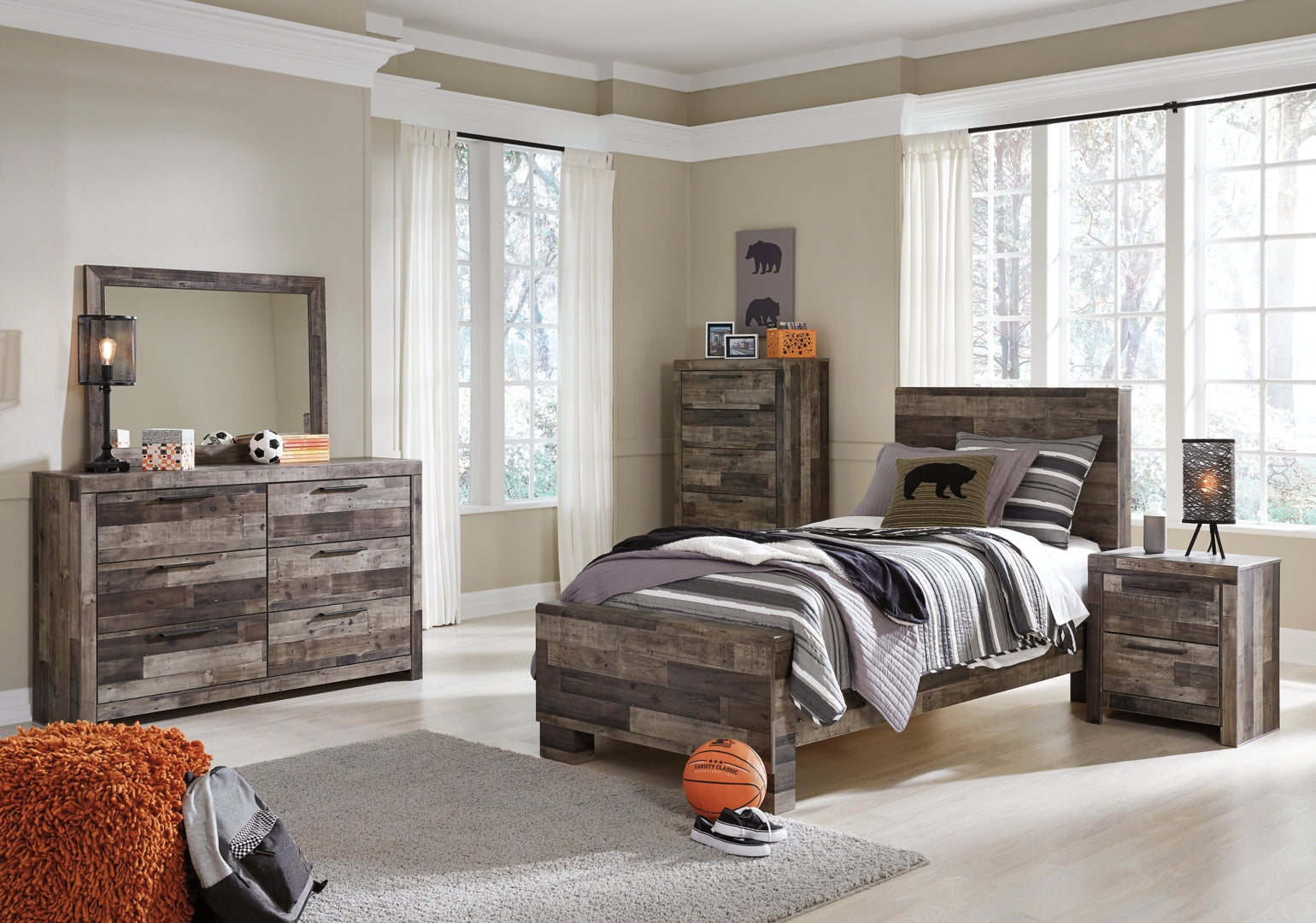 Derekson Panel Bed with Storage Drawers