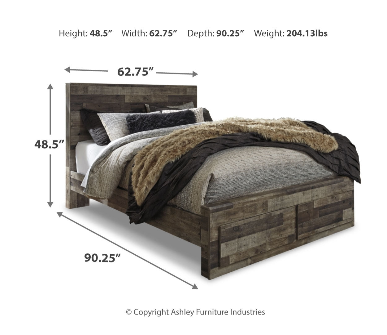 Derekson Brown Panel Bedroom Set with Storage