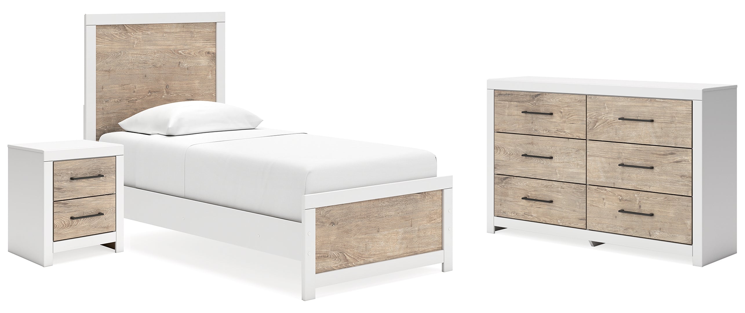 Charbitt Twin Panel Bed with Dresser and Nightstand