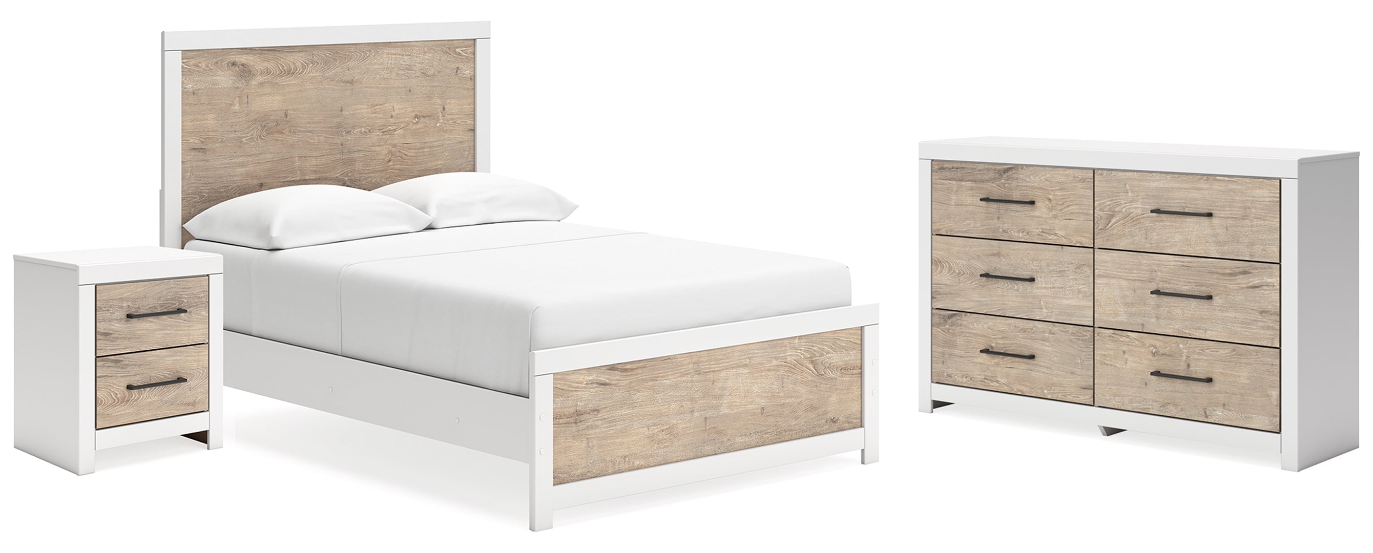 Charbitt Full Panel Bed with Dresser and Nightstand