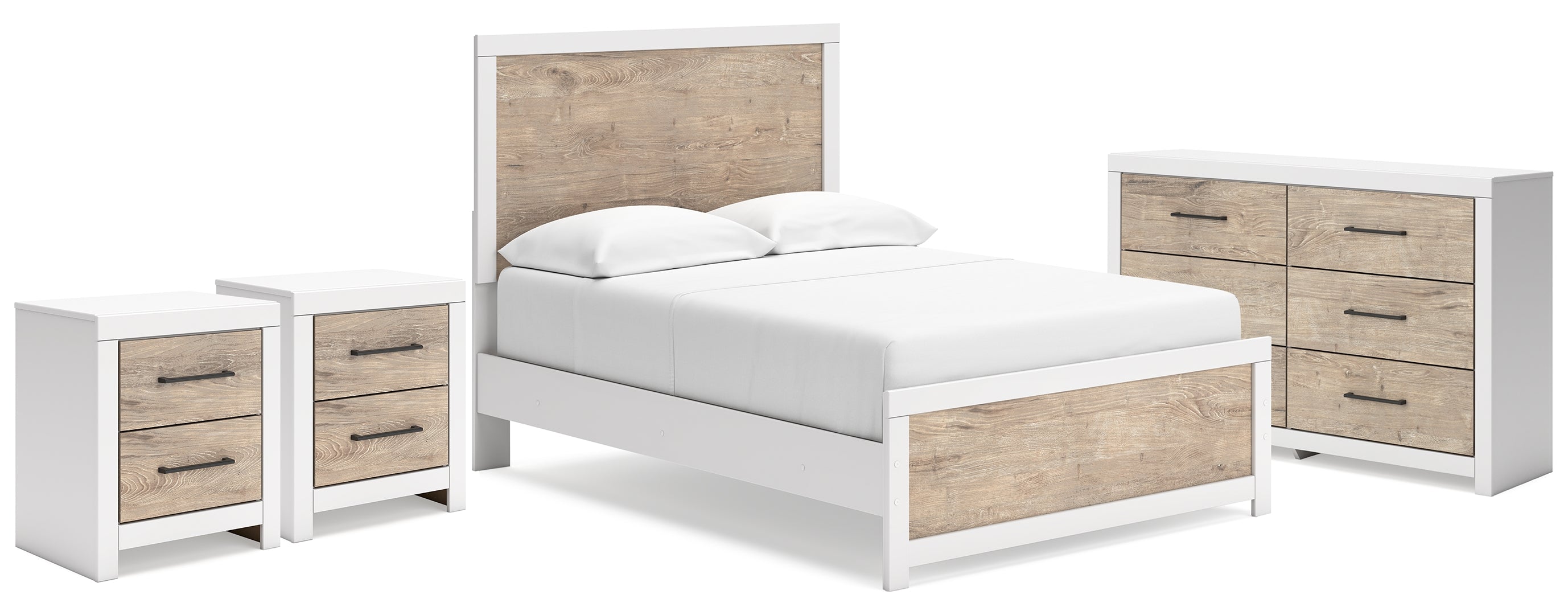 Charbitt Full Panel Bed with Dresser and 2 Nightstands