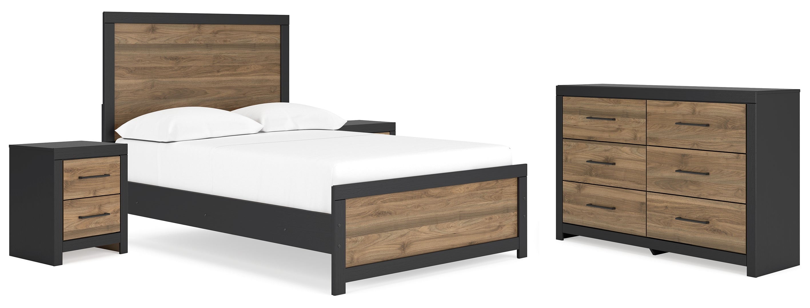 Vertani Full Panel Bed with Dresser and 2 Nightstands