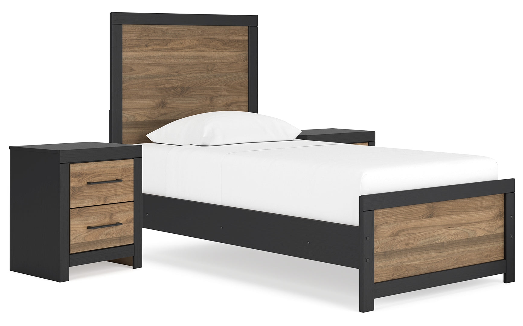 Vertani Twin Panel Bed with Nightstand