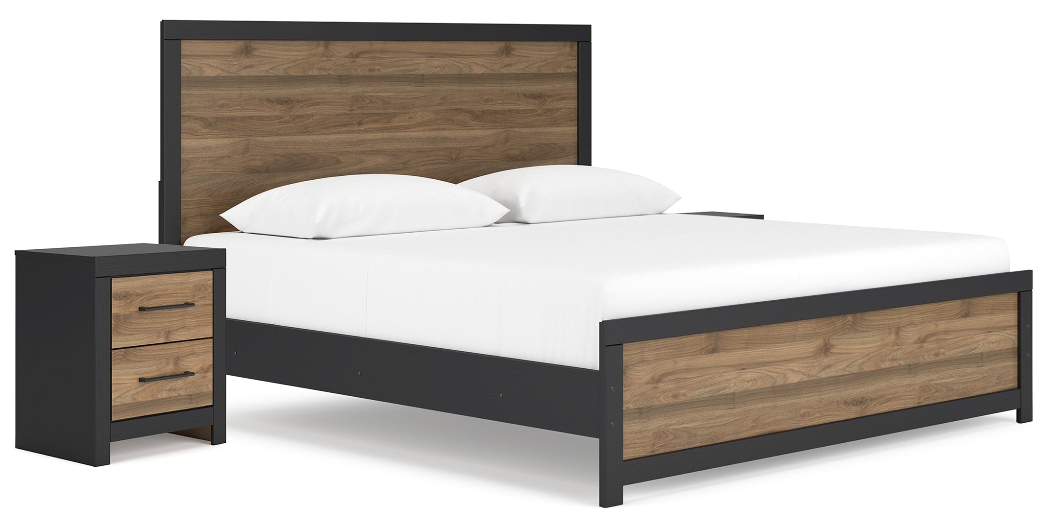 Vertani King Panel Bed with 2 Nightstands