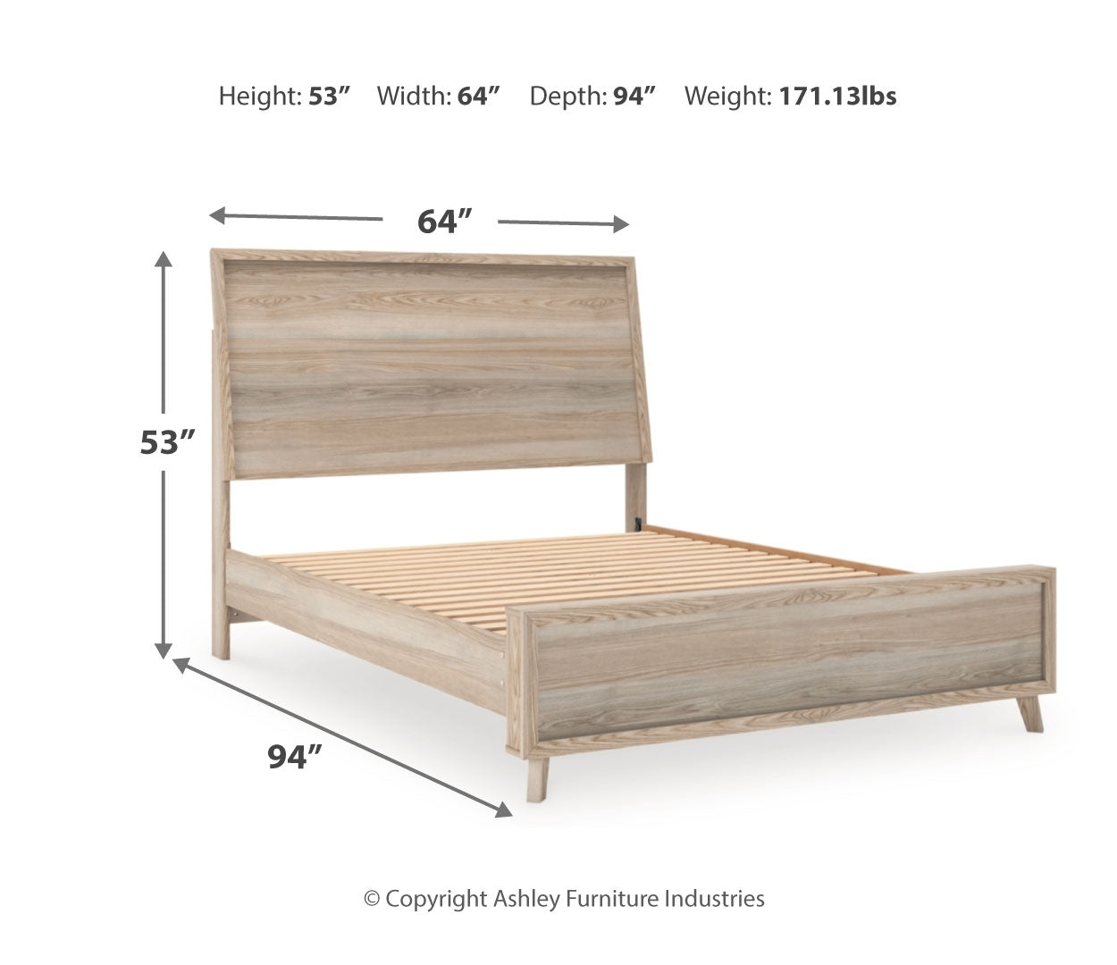 Hasbrick Queen Panel Bed with Mirrored Dresser, Chest and 2 Nightstands