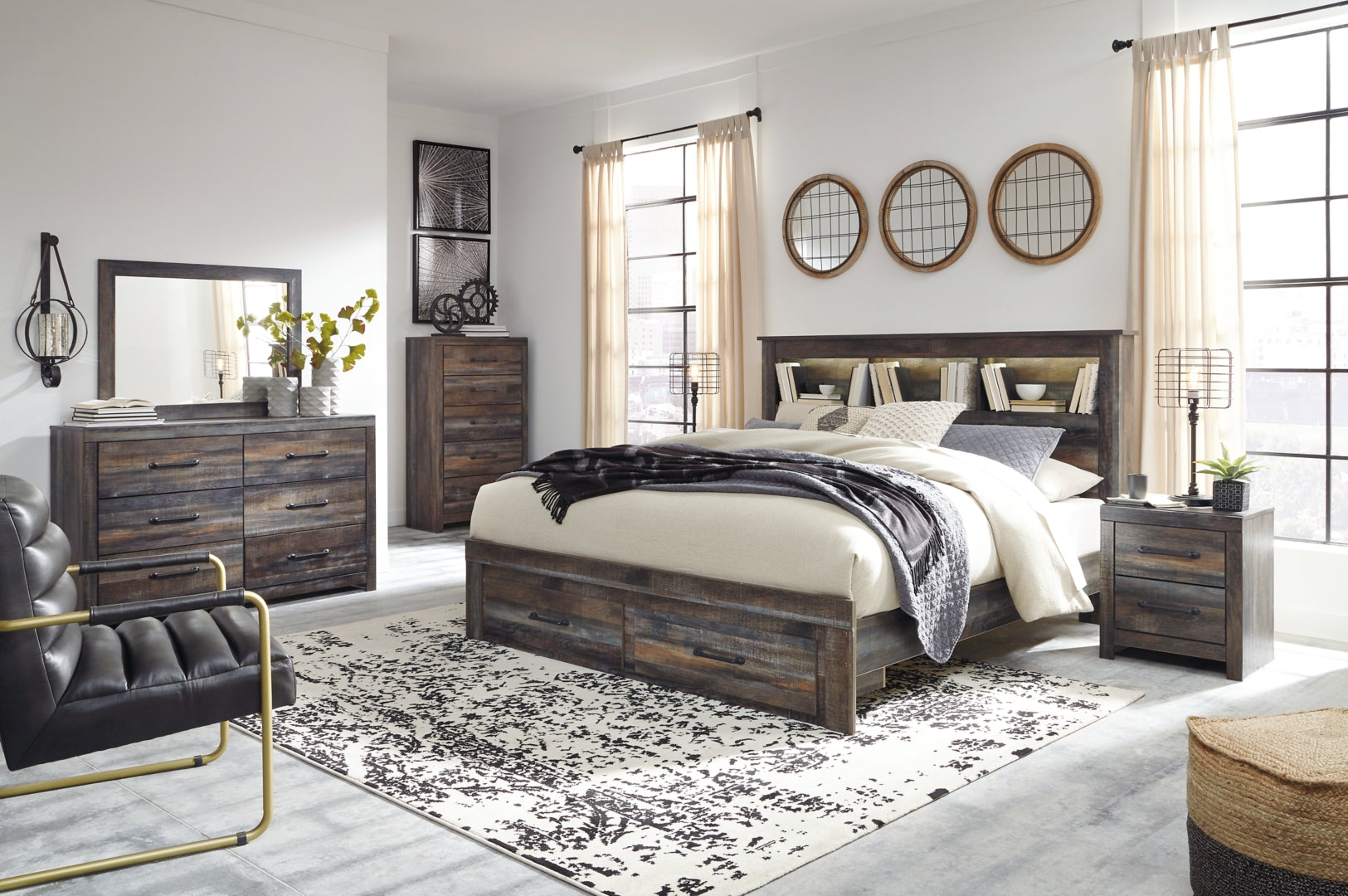 Drystan King Bookcase Bedroom Set