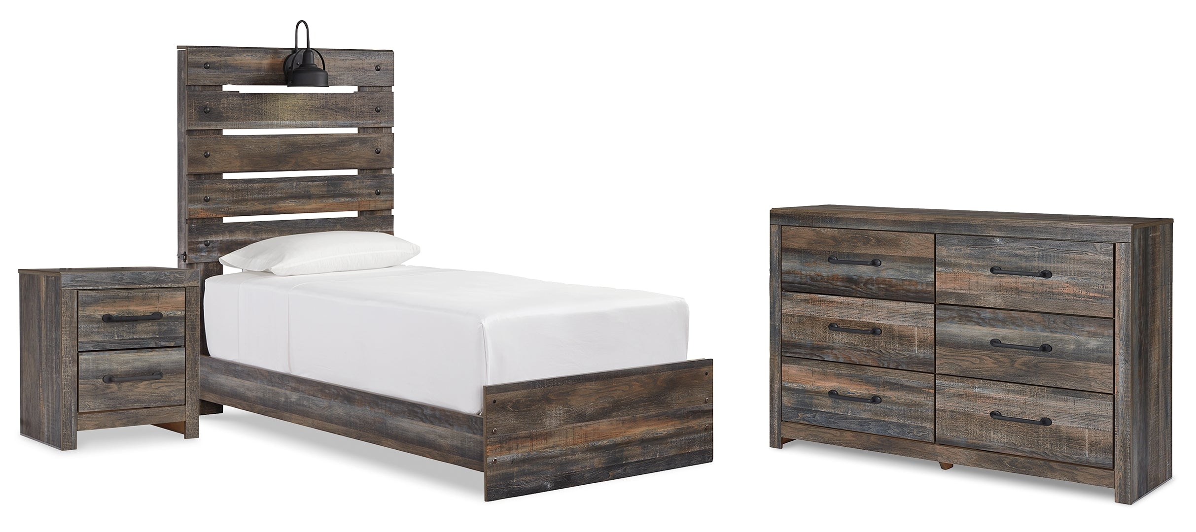 Drystan Twin Panel Bed with Dresser and Nightstand