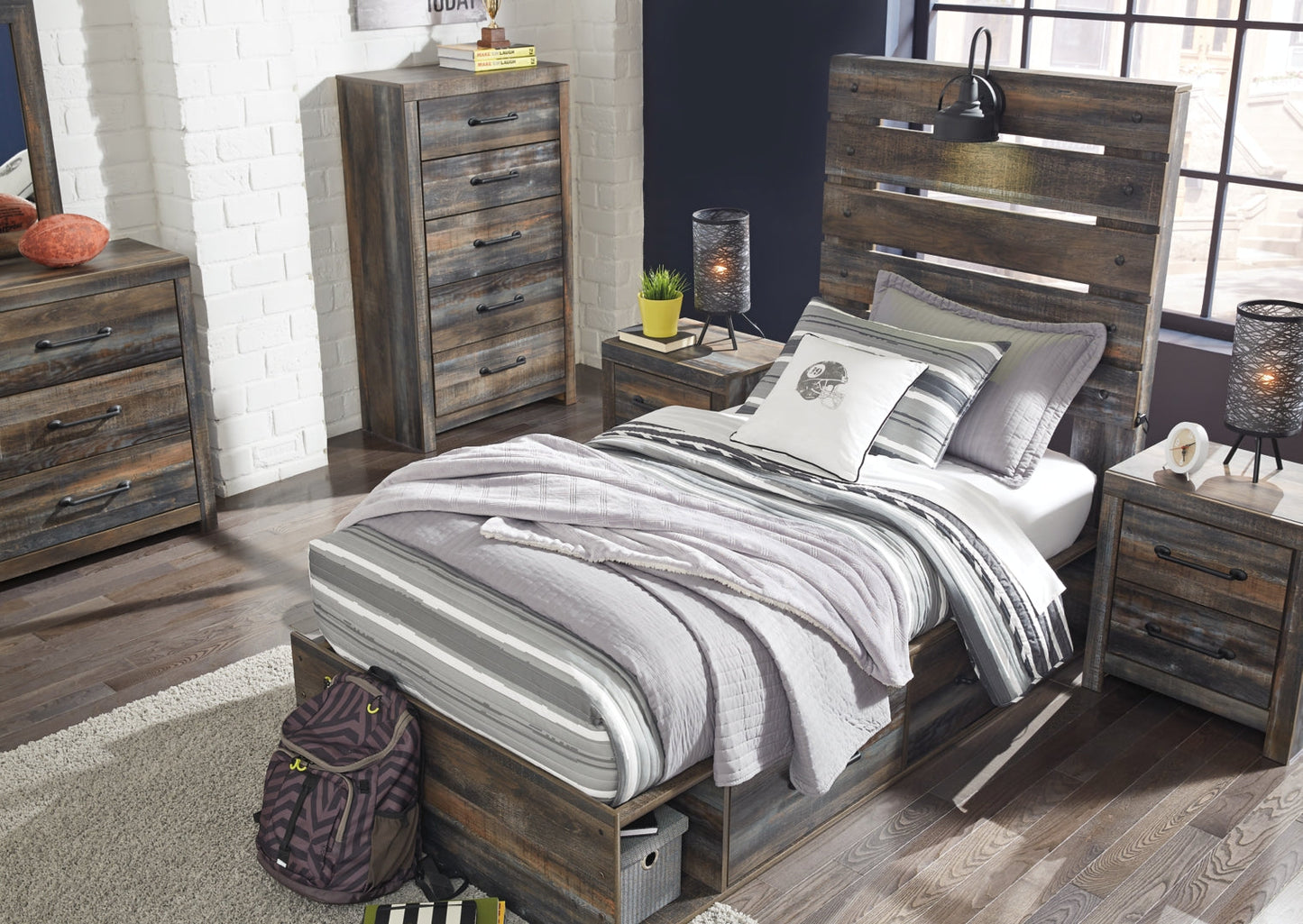 Drystan Bookcase Bed with 2 Storage Drawers