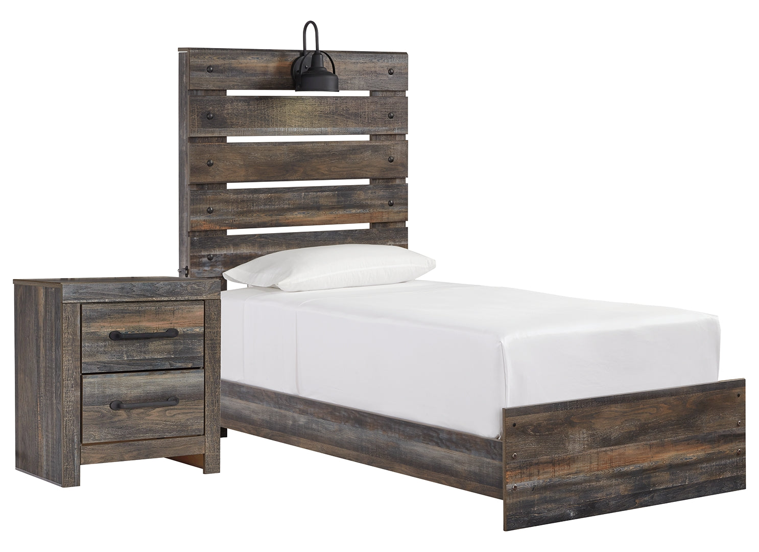 Drystan Twin Panel Bed with Nightstand