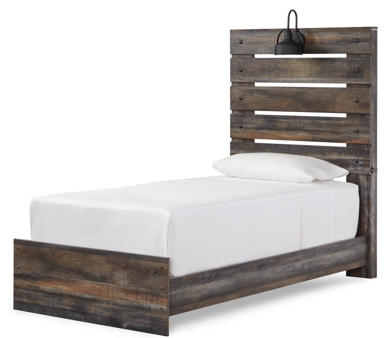 Drystan Twin Panel Bed with 2 Storage Drawers with Dresser