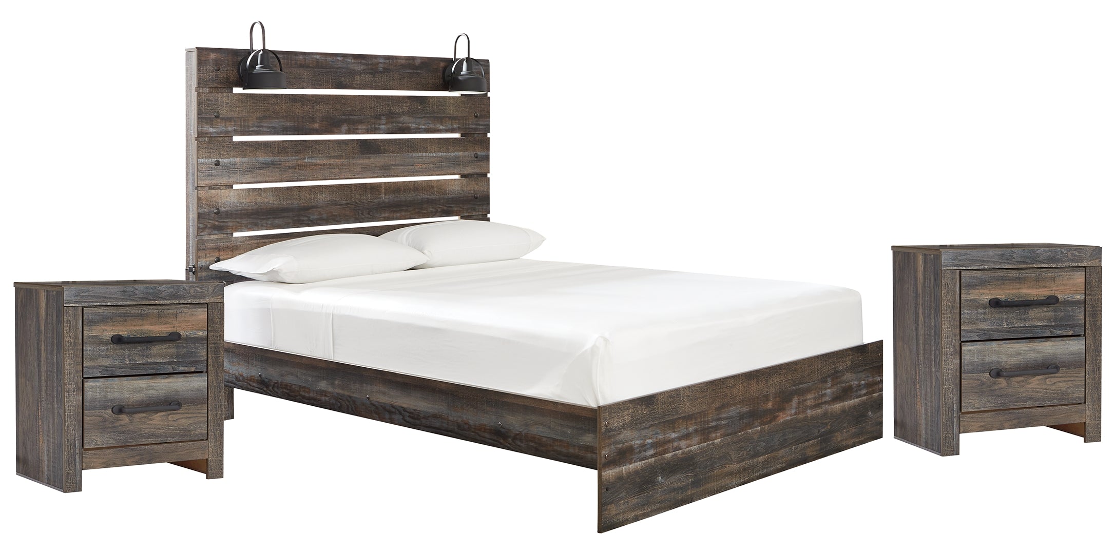 Drystan Queen Panel Bed with 2 Nightstands