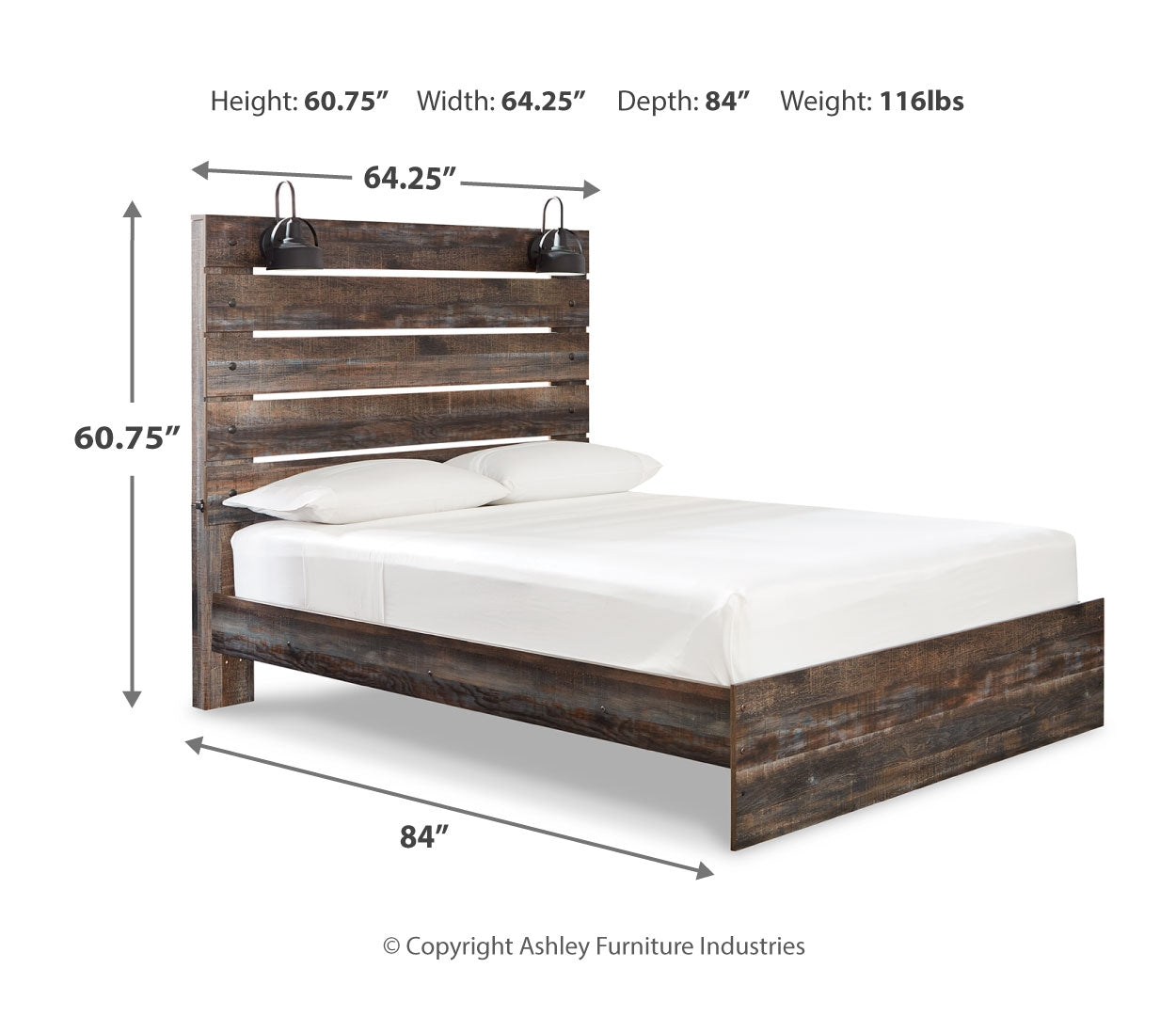 Drystan Queen Panel Bed with Mirrored Dresser and Nightstand